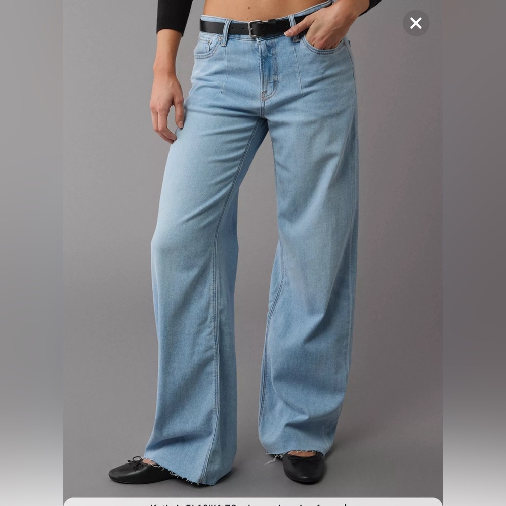 AE Dreamy Drape Stretch Low-Rise Baggy Wide-Leg Jean